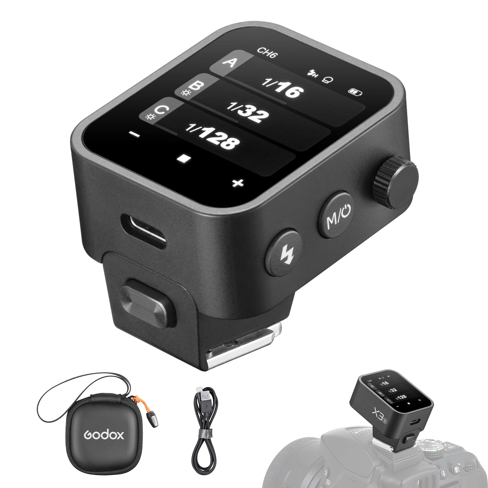 Godox X3-S 磻쥹եåȥꥬ OLEDå꡼ ż USB-C åեåȥۥåȥ塼 Godox 2.4G X 磻쥹ƥ¢ 1/8000s HSS TTL TCM ǽ Ŭޡդ ˡ