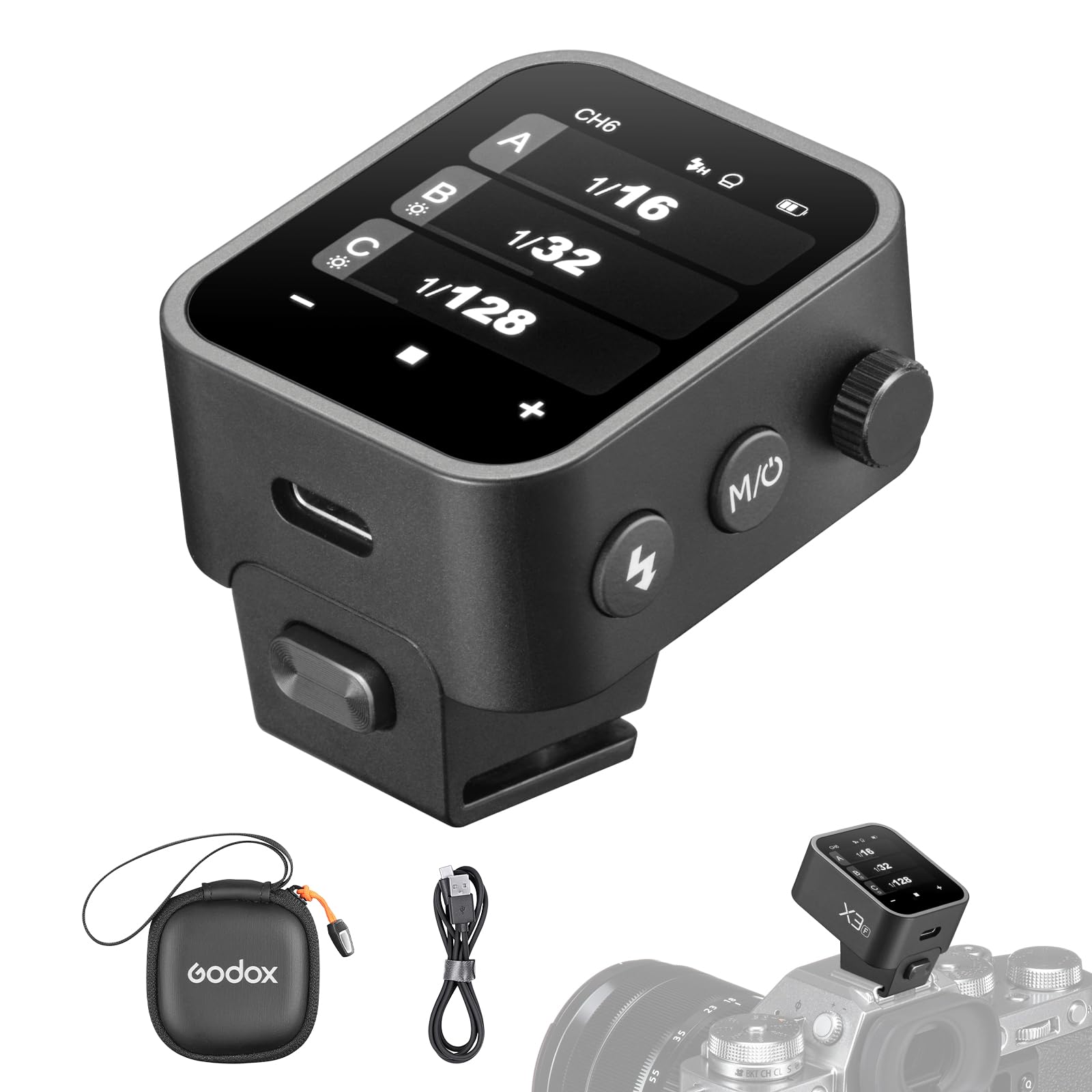 Godox X3-F 磻쥹եåȥꥬ OLEDå꡼ ż USB-C åեåȥۥåȥ塼 Godox 2.4G X 磻쥹ƥ¢ 1/8000s HSS TTL TCM ǽ Ŭޡդ ٻΥ
