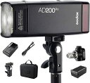 Godox正規代理店Godox AD200Pro フラッシュストロボ 200W ポケット スピードライト(交換可能フラッシュヘッド付き)(スピードライト/裸電球...
