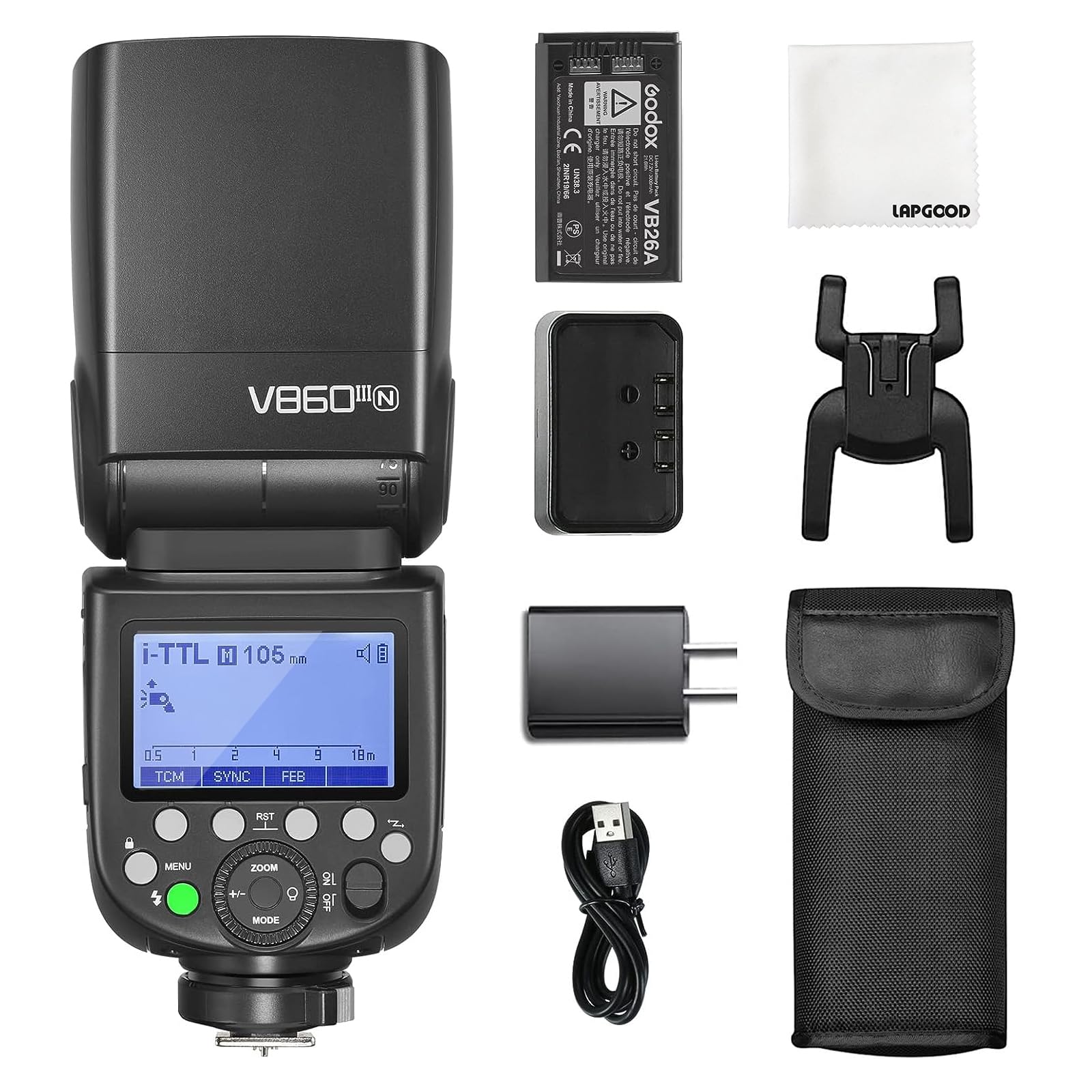 GODOX正規代理店GODOX V860III-N カメラフラッシュ NIKON適用 2.4G内蔵 1/8000s TTL HSS 高速同期 充電式 明るさ調節可能 Nikonニコンデジタル一眼レフカメラ