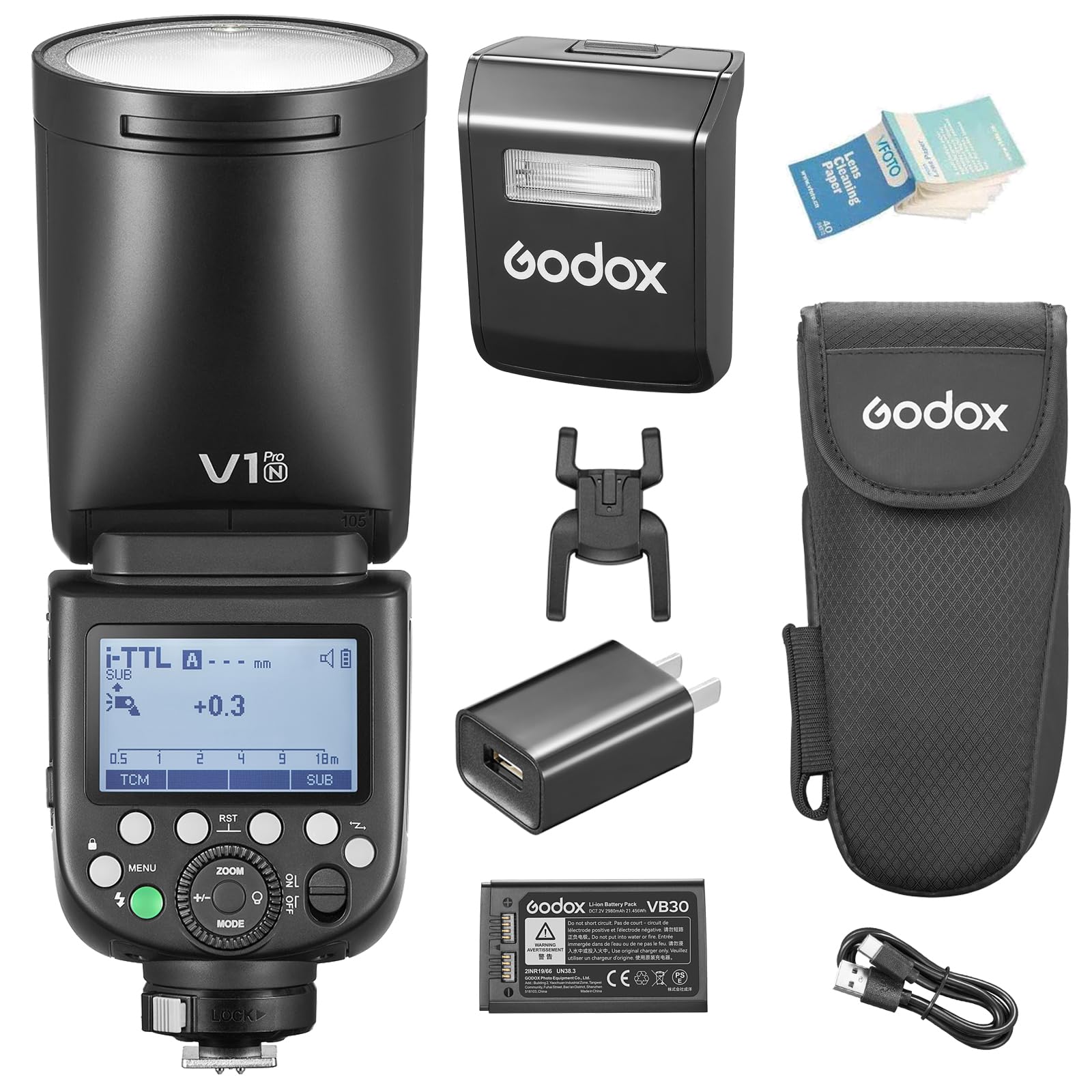 [GODOXŹ/Ŭޡ] GODOX V1Pro-N եå ȥ 76WS i-TTL HSS 1/8000S ®Ʊ Speedlite 2.4G磻쥹 Ƭåץ󥹥ȥ 1.3 äΥꥵ ˥ Nikon D5 D850 D750 D7500 D5...