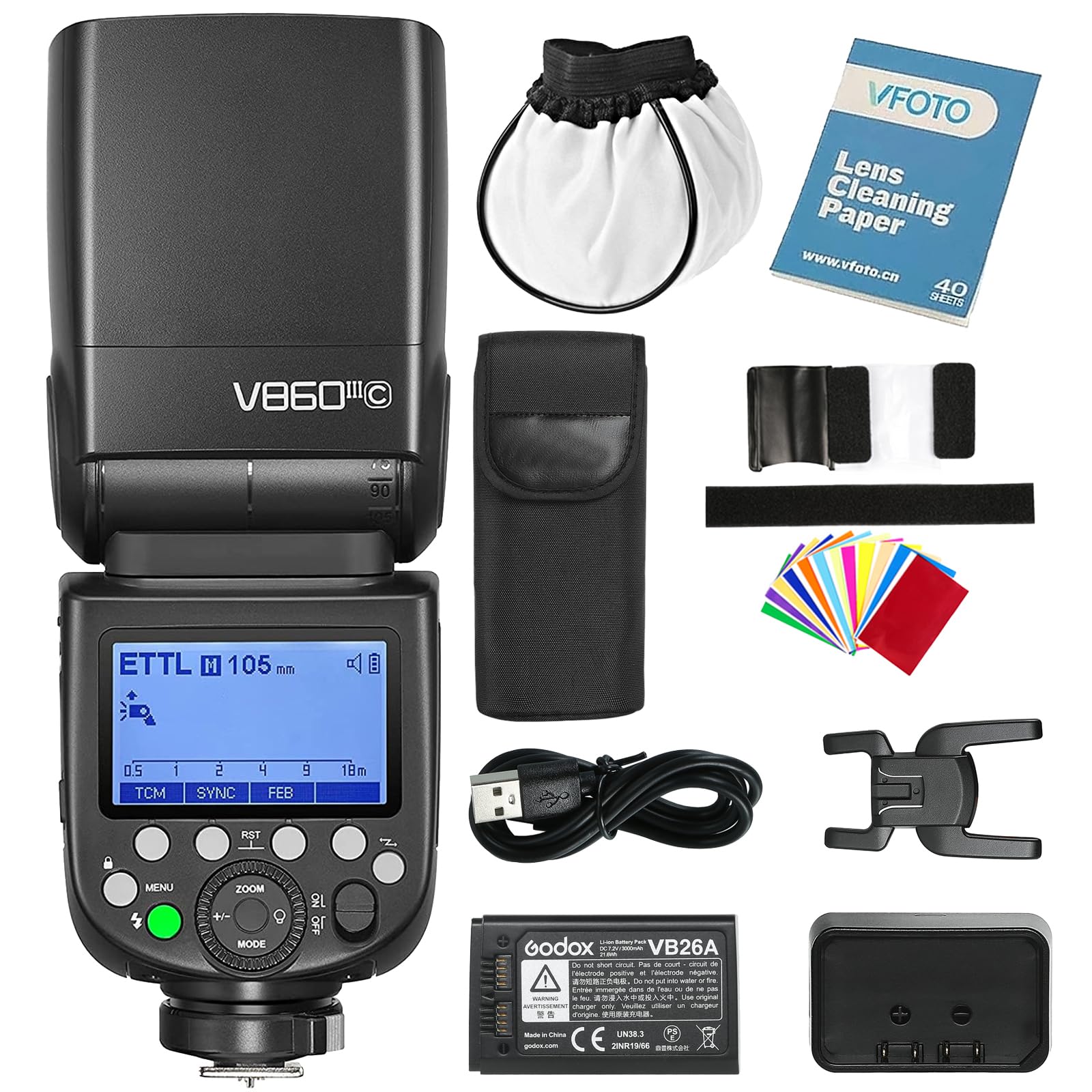 GodoxŹGodox V860III-C եå TTL 2.4G GN60 5300K Speedlite HSS 1 / 8000s ®Ʊ ȥ ԡɥ饤 2600mAhդ 10ԡɥǥ󥰥饤դ Canon б (V860IIIC)