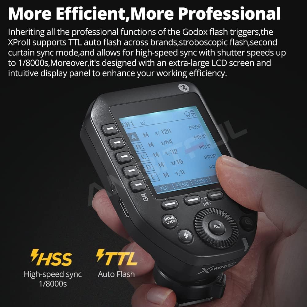 GODOX正规代理店GODOX XProII-N TTL 2.4G ワイヤレス高速同期 1/8000s ワイヤレスフラッシュトリガー Xシステム LCDスクリーNikon カメラ用