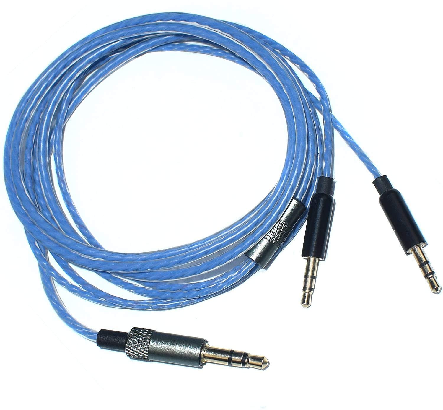 IKEAU交換用ケーブル延長コード、リモートボリュームおよびマイク付き、Sol RepublicマスタートラックHD V8 V10 V12 MFI X3 Ultra XCヘッドフォンに対応 (青い)