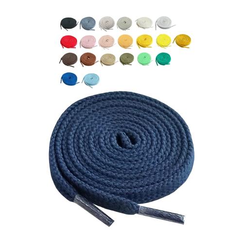 [アクティカ] スニーカー シューレース 靴ひも 石目平 90-200cm 幅が選べる6mm8mm2タイプ6-10穴以上対応 しっかりとした石目織靴 日本製 石目シリーズ ネイビー 160cm