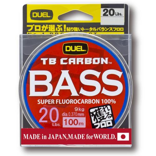 DUEL(デュエル) ライン(フロロカーボン): TB CARBON バス 100m 20Lbs. : ナチュラルクリアー