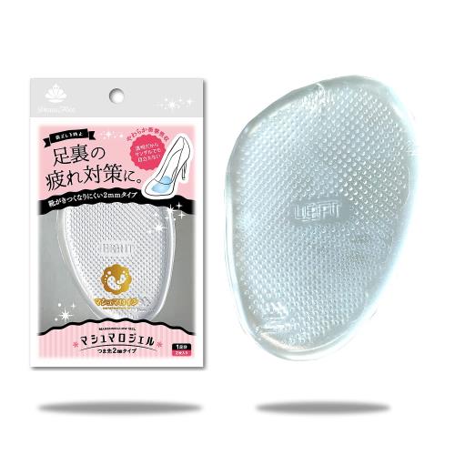 [アクティカ] サンダル/パンプス/ミュール サイズ調整 前ズレ防止パッド 衝撃吸収 つま先パッド つま先コンフォート やわらかジェル マシュマロジェル 厚み2mm レディース クリア F