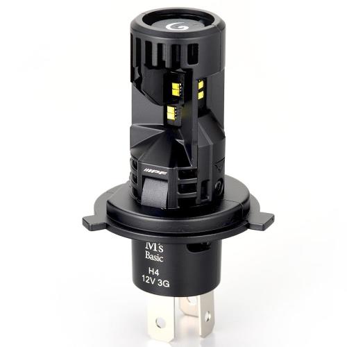 M's Basic by IPF ヘッドライト LED バイク用 H4 Hi Lo切替 2500lm/2000lm 6500K ホワイト 12V用 1本入 車検対応 ドライバーユニット一体型 デュアル冷却ファン内蔵 ハロゲンサイズ型 取付簡単 追加ロービーム搭載 トライアングル照射構造 手前が見易い AMZ-HE341M