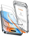 TORRAS iPhone 16 Pro 専用 ガラスフィルム 全面保護 「米軍規格・隅々まで全面保護」指紋防止 強化極細黒縁 9H越え 新型枠付き 貼り付け簡単 さらさら 2枚セット 2024 6.3インチ 干渉しない アイフォン16Pro 用 保護フィルム GlassGo Air(2)