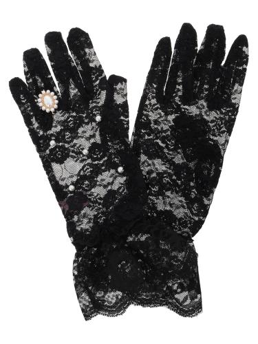 [メゾン ド フルール] グローブ パールビジューレースグローブ レディース Black