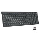 iClever キーボード ワイヤレスキーボード 無線 2.4GHz(レシーバー付属) テンキー付き Type-C充電式 日本語JIS配列 薄型 コンパクト 静音 軽量 パンタグラフ メディア機能 パソコン デスクトップ PC用 ラップトップ Windows対応 日本語説明書 ブラック GKJ22B
