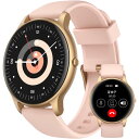 AGPTEK スマートウォッチ 日本 レディース 丸型 通話機能 心拍数 smart watch for women 1.32in 腕時計 女性 睡眠 万歩計 ...