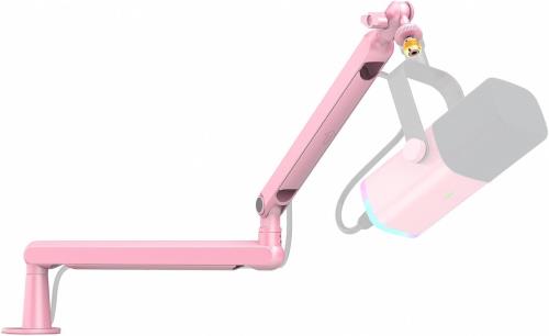 FIFINE ブームアーム マイクスタンド マイクアーム コンデンサーマイク用 3/8 5/8 卓上マイクスタンド 下から 角度調節可能 360度回転 金属製 ケーブル収納可能 ゲーム実況 配信 録音 在宅ワーク ピンク BM88P
