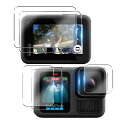 6枚セット 日本旭硝子製用 Go Pro Hero 13 Black ガラスフィルム 液晶保護フィルム 用 Gopro Hero 13 カメラレンズ保護フィルム...