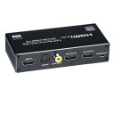 BLUPOW 4K60Hz・HDR対応 HDMI分配器 1入力2出力+音声分離機(同軸・光デジタル・3.5mmステレオ音声出力) HDCP2.2 HDMI2.0セレクター オーディオ分離 スプリッター 2画面同時出力 ダウンスケール機能搭載 PS5・PS4Pro・Xbox・Fire TV・Blu-ray playerなど対応 VA128A