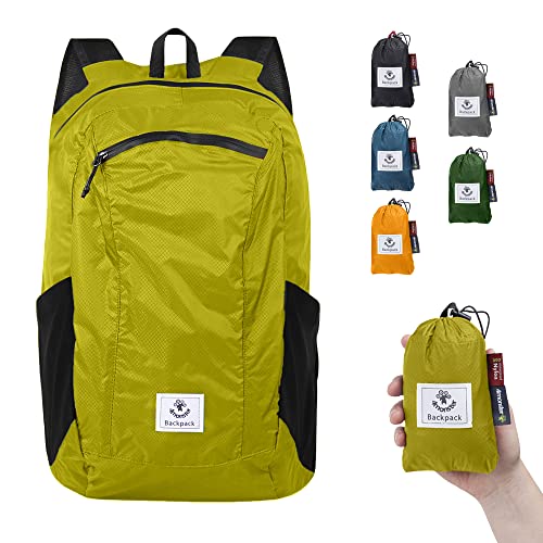 楽天Fleume[4Monster] アウトドアバックパック 折りたたみ リュック 携帯リュック 軽量 折りたたみ リュックサック 超 軽量 大容量 防水 折りたたみ ナップサック 収納ナップサック 超軽量 バックパック メンズ 携帯用 旅行用 通学 通勤… （green, 24L）