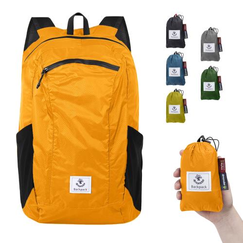 楽天Fleume[4Monster] アウトドアバックパック 折りたたみ リュック 携帯リュックサック 超 軽量 大容量 防水 収納ナップサック 超軽量 メンズ 携帯用 旅行用 通学 通勤… （orange, 16L）