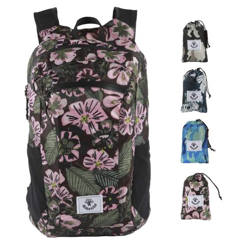 楽天Fleume[4Monster] アウトドアバックパック 折りたたみ リュック 携帯リュック 軽量 折りたたみ リュックサック 超 軽量 大容量 防水 折りたたみ ナップサック 収納ナップサック 超軽量 バックパック メンズ 携帯用 旅行用 通学 通勤… （Pink flower, 24L）
