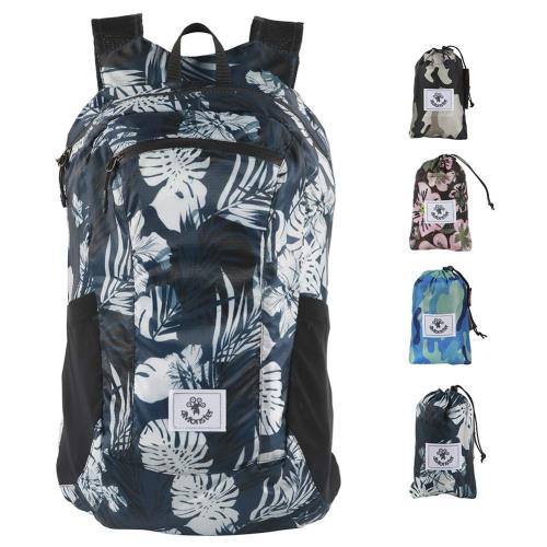 楽天Fleume[4Monster] アウトドアバックパック 折りたたみ リュック 携帯リュック 軽量 折りたたみ リュックサック 超 軽量 大容量 防水 折りたたみ ナップサック 収納ナップサック 超軽量 バックパック メンズ 携帯用 旅行用 通学 通勤… （White leaf, 16L）