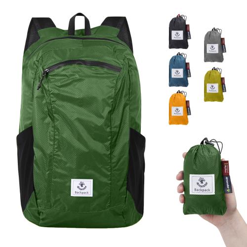 楽天Fleume[4Monster] アウトドアバックパック 折りたたみ リュック 携帯リュック 軽量 折りたたみ リュックサック 超 軽量 大容量 防水 折りたたみ ナップサック 収納ナップサック 超軽量 バックパック メンズ 携帯用 旅行用 通学 通勤… （Army Green, 32L）
