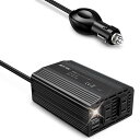 BESTEK 修正正弦波 300Wインバーター USB-C PD 30W + USB-A QC 18W 車載用インバーター DC12VをAC100Vに変換 シガーソケット コンセント A-MRI3010BU-BK-PD30W