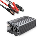 BESTEK インバーター シガーソケット コンセント 500W DC12VをAC100Vに変換 USB2ポート搭載 車載用インバーター 12V専用 A-MRI5010BU-GY
