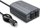 BESTEK インバーター 300W シガーソケット コンセント: DC12VをAC100Vに変換 PD 30W USB-C 1ポート+ QC 18W USB-A 1ポート 12V車専用 カーインバーター 車載用インバーター グレー MRI3010BU-GY*PD30W