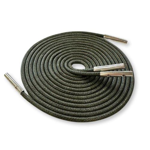 [アクティカ] 革靴ビジネスシューズ ブーツ用 高級ロー引き靴ひも金属チップ付き 革靴 メタルチップ グレーシルバー 120cm