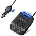 BESTEK インバーター 180W 正弦波 ・ クリップ正弦波 「業界初売り」 シガーソケット コンセント 12V to 100V 車載用 USB 急速給電 カーインバーター USB-C PD 30W/ USB-A QC 18W 合計4ポート コンバーター 車アクセサリー カーチャージャー MRZ1810EU-BK