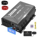 BESTEK インバーター 12v 100v 純正正弦波 2000W 「強化版」 - 切替ディスプレイ付き シガーソケット コンセント 車載用 カーインバーター USB-C PD 30W/ USB-A QC 18W、3つのACコンセント、6つの安全保護機能付き、キャンプや災害時に最適日本語マニュアル付き (ブラック, 2