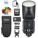 Godox正規Godox V100C V100-C 100Ws ラウンドヘッド カメラ フラッシュ スピードライト、外部フラッシュ付き 2.4G ワイヤレス、フルパワー フラッシュ 400 回、リサイクル時間 1.7 秒、1/8000 HSS、10 レベル LED モデリング ランプ、Canon カメラ用 TTL タッチ スクリーン (