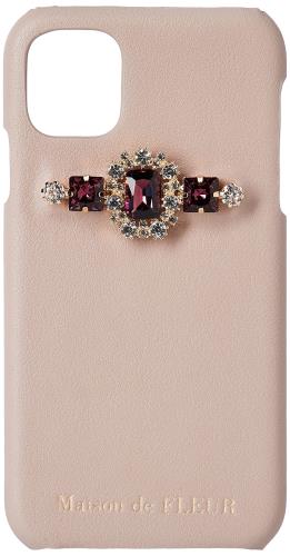 [メゾン ド フルール] iPhoneケース ビジュー合皮アイフォン11ケース レディース