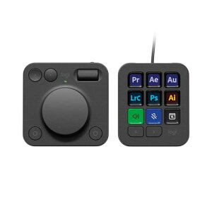 ロジクール MX クリエイティブ コンソール KXCCGR 左手デバイス キーパッド ルパッド Adobe Bluetooth Logi Bolt USB Type-C Photoshop Illustrator Premiere Pro After Effects Audition 画像編集 動画編集 画像 動画 編集 グラファイト 国内