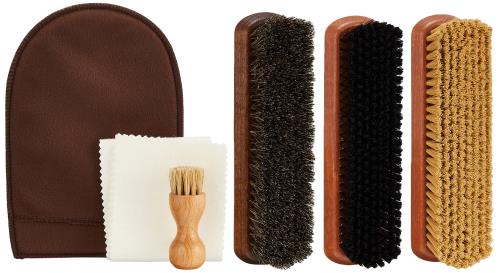 [M.モゥブレィ] 靴磨き ブラシセット あとはクリームとクリーナーを選ぶだけ シューケアキット ブラシ..