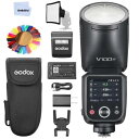 Godox正規Godox V100N V100-N 100Ws ラウンドヘッドカメラフラッシュスピードライト、外部フラッシュ付き 2.4G ワイヤレス、フルパワーフラッシュ 400 回、リサイクル時間 1.7 秒、1/8000 HSS、10 レベル LED モデリングランプ、Nikon カメラ用 TTL タッチスクリーン (Godox