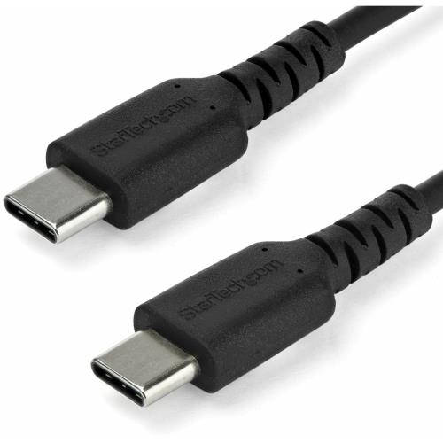 StarTech.com USB-C ケーブル/1m/USB 2.0/急速充電・データ転送/60W/アラミド繊維補強/オス・オス/ブラック RUSB2CC1MB