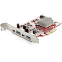 StarTech.com 4ポート増設PCI Expressインターフェースカード/10Gbps USB 3.1 Gen2拡張カード/PCIデュアルコントローラ/2x USB-C + 2x USB-A/フルプロファイル PEXUSB312A2C2V