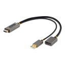 StarTech.com ディスプレイ変換ケーブル/HDMI 2.0 - DisplayPort 1.2/30cm/4K60Hz/アクティブ変換/USBバスパワー/HDR対応ディスプレイアダプター/PCのHDMIソースをDPモニターに出力 128-HDMI-DISPLAYPORT