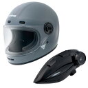 コミネ(KOMINE) HK-190 ネオレトロフルフェイスヘルメット + KK-902 モーターサイクルインターカム Basalt Grey XL