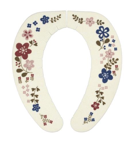 サンコー ズレない便座カバー おくだけ吸着 消臭 花 KI-09
