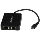 StarTech.com USB-C接続2ポートギガビット有線LAN変換アダプタ USB 3.0 Aポート x1付き USB Type-C(オス) - 2x R...