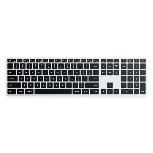 Satechi スリム X3 Bluetooth キーボード ワイヤレス マルチペア バックライト 3ゾーン, US 配列 (シルバー) (iMac, MacBookなど2012以降 Macデバイス対応, iPad キーボードとしても使用可)
