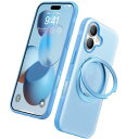 春の色・パウダーブルーTORRAS iPhone 16 用 ケース カメラコントロールボタン付き 縦横両対応 マグネット搭載 MagSafe対応 米軍MIL規格耐衝撃 リング 指紋防止 黄変・