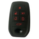 ZIAN トヨタ 車用 アルファード ヴェルファイア 30系 新型シエンタ 6ボタンスマートキーシリコンカバー ブラック (ブラック2(赤いボタン))