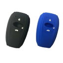 ZIAN 2個入れスバル車用 スマートキーカバー シリコン製三つボタン スマートキーケース スバル レヴォーグ レガシィ B4 インプレッサ G4 WRX S4 STI XV スマピタくん K15 など 専用設計(MY-SBR3J) (ブラック1p+ブルー1p)