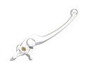 キタコ(KITACO) レバー 右側 YR-02 補修用 純正対応品番:5EB-83922-01 XJR1300 シルバー70-525-63021