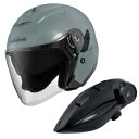 コミネ(KOMINE) HK-172 FL コンポジット FRP ジェットヘルメット + KK-902 モーターサイクルインターカム Basalt Grey L