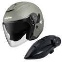 コミネ(KOMINE) HK-172 FL コンポジット FRP ジェットヘルメット + KK-902 モーターサイクルインターカム Gunmetal L