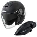 コミネ(KOMINE) HK-172 FL コンポジット FRP ジェットヘルメット + KK-902 モーターサイクルインターカム Gloss Black M