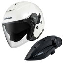 コミネ(KOMINE) HK-172 FL コンポジット FRP ジェットヘルメット + KK-902 モーターサイクルインターカム Pearl White L